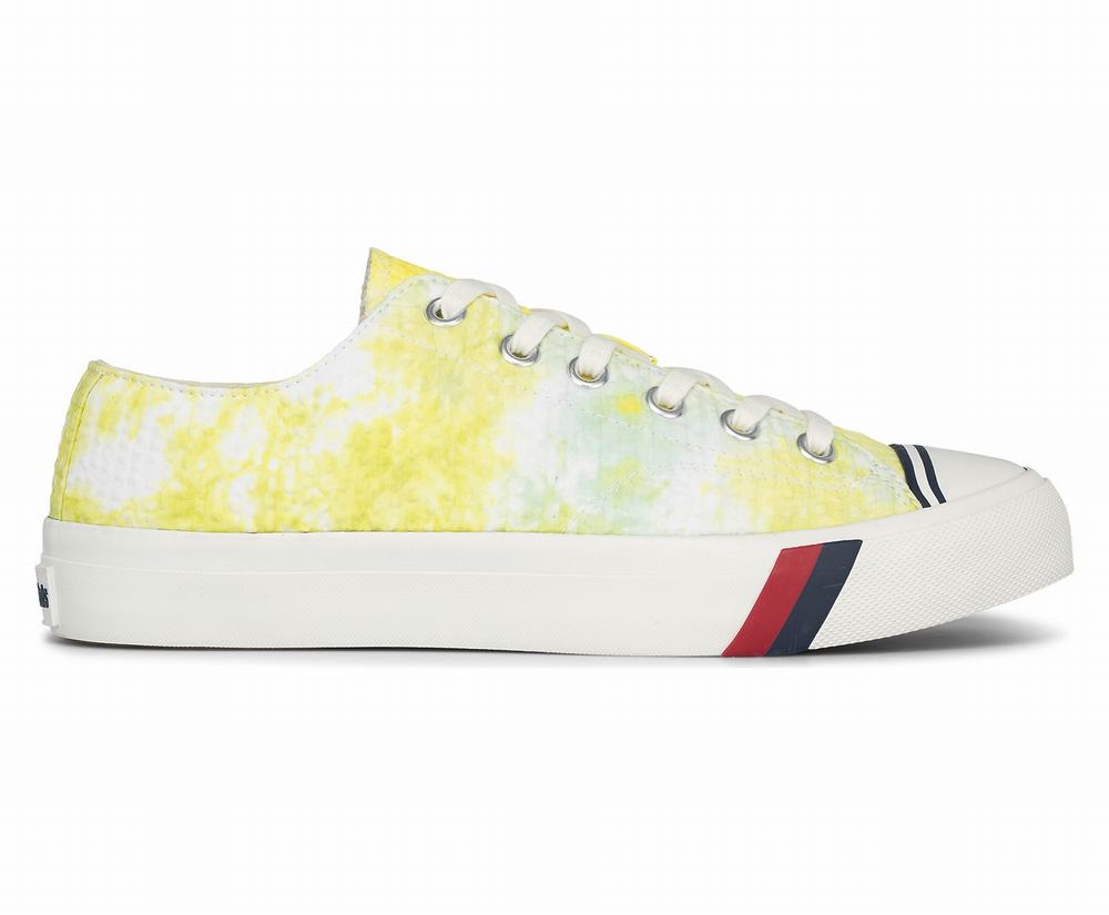 Men's Keds Royal Lo Tie Dye Seersucker Trainers Yellow Multicolor 7026518HJ - South Africa